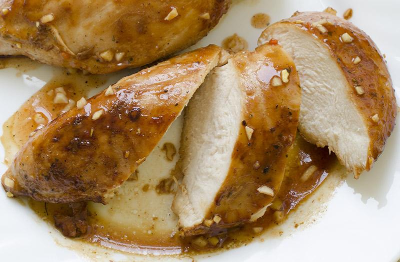 Realy tasty, delicious chicken breast with garlic and chili - Glazed Chicken Breast With Garlic Sauce