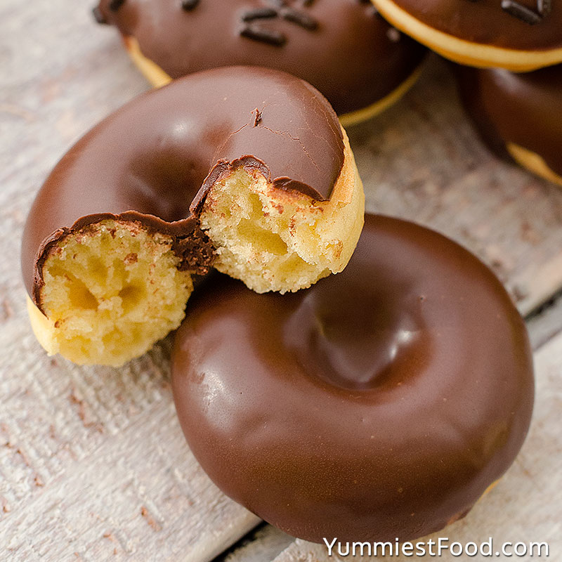 Donuts With Chocolate Topping - Close Up