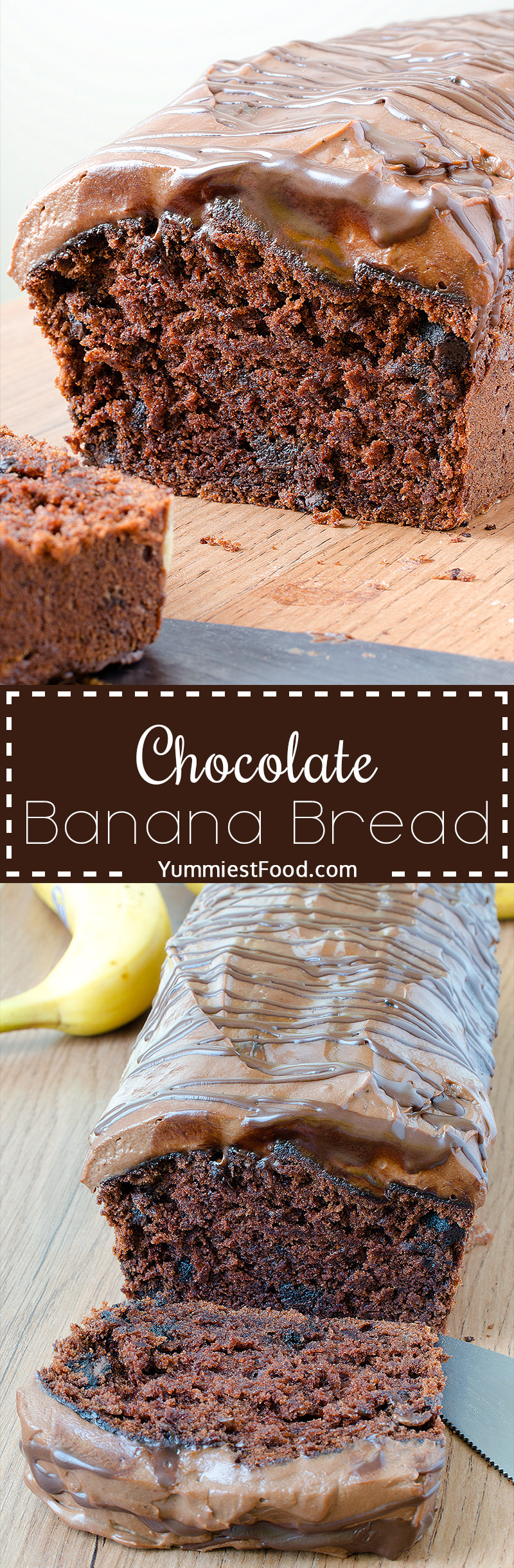 Chocolate Banana Bread - Soft, light and delicious