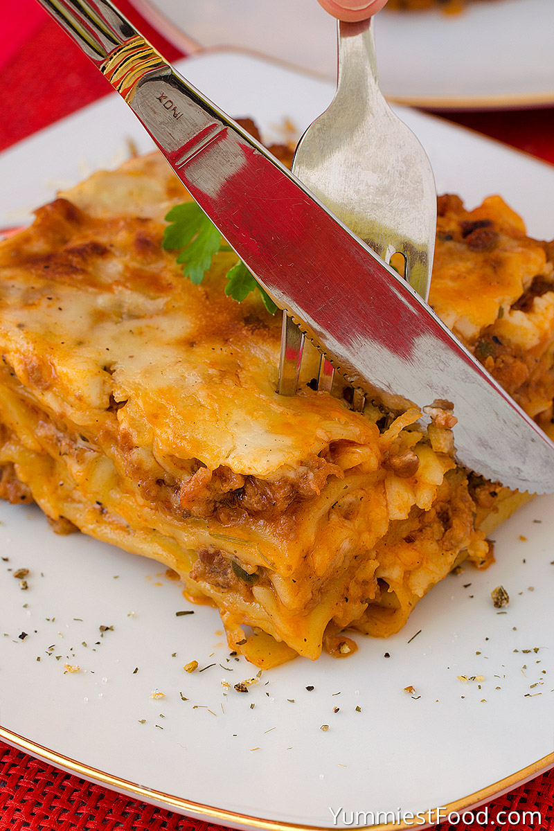 Lasagna - Italian specialty with so delicious and soft pasta with meat