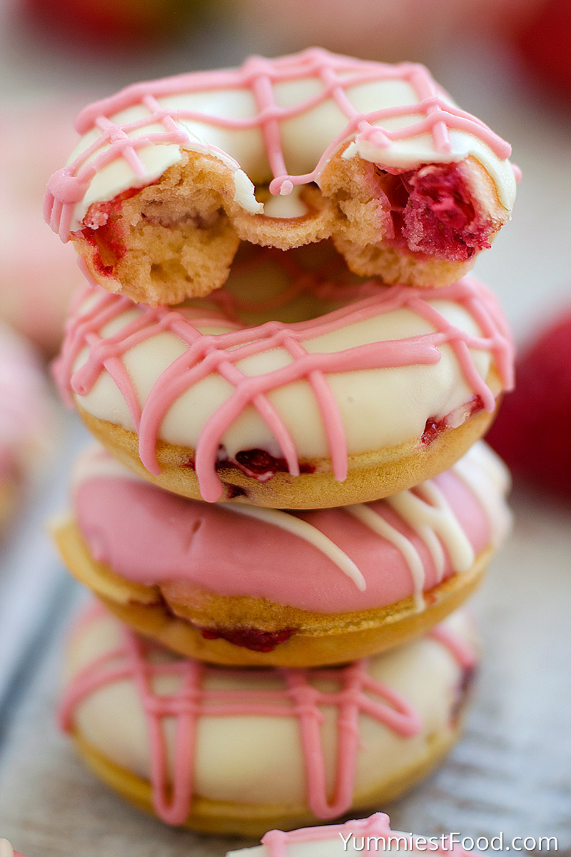 Strawberry Donuts - Tower of Donuts