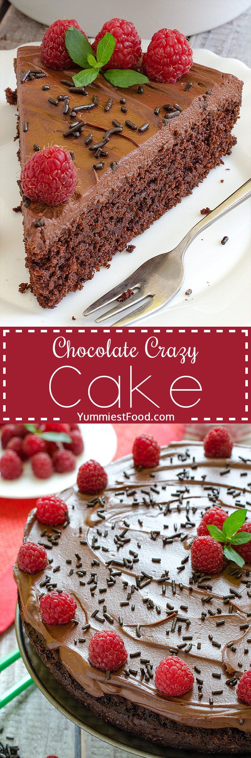 Chocolate Crazy Cake - Light, moist and fluffy! This Chocolate Crazy Cake is the best ever, very delicious and easy to make.