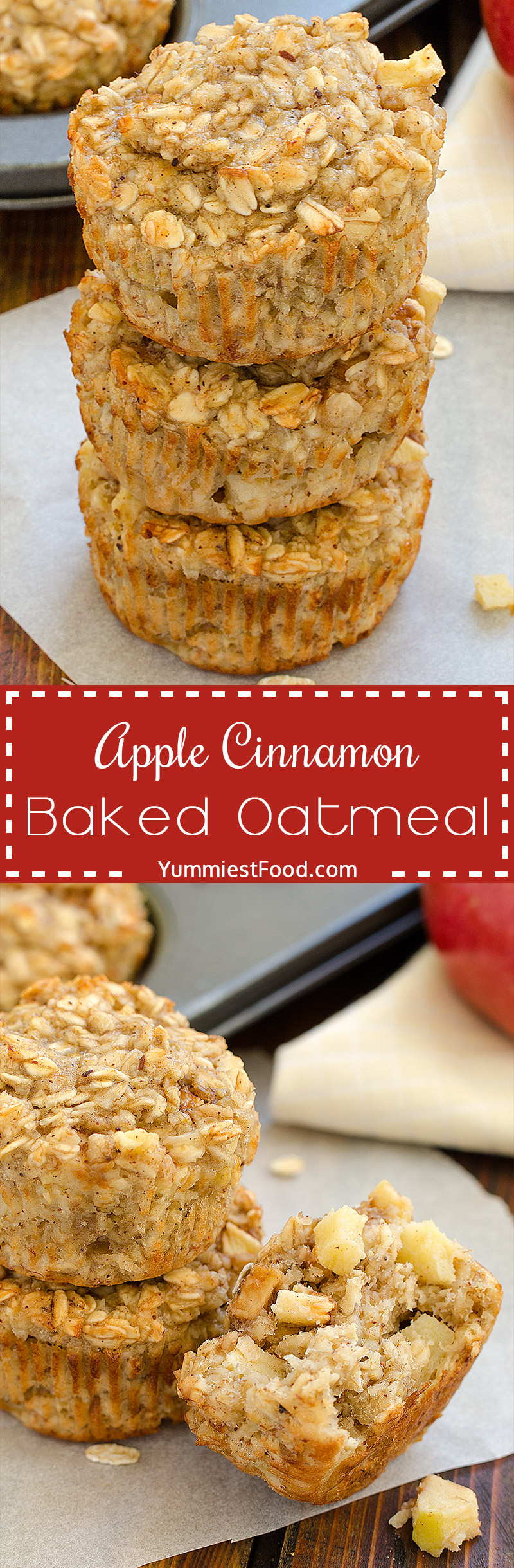 Apple Cinnamon Baked Oatmeal - moist, delicious, healthy, gluten free breakfast, perfect way to start your day