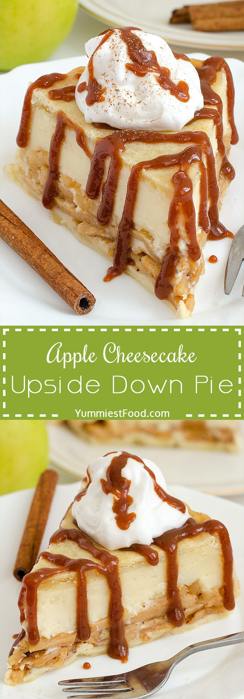 Very delicious and tasty Apple Cheesecake Upside Down Pie