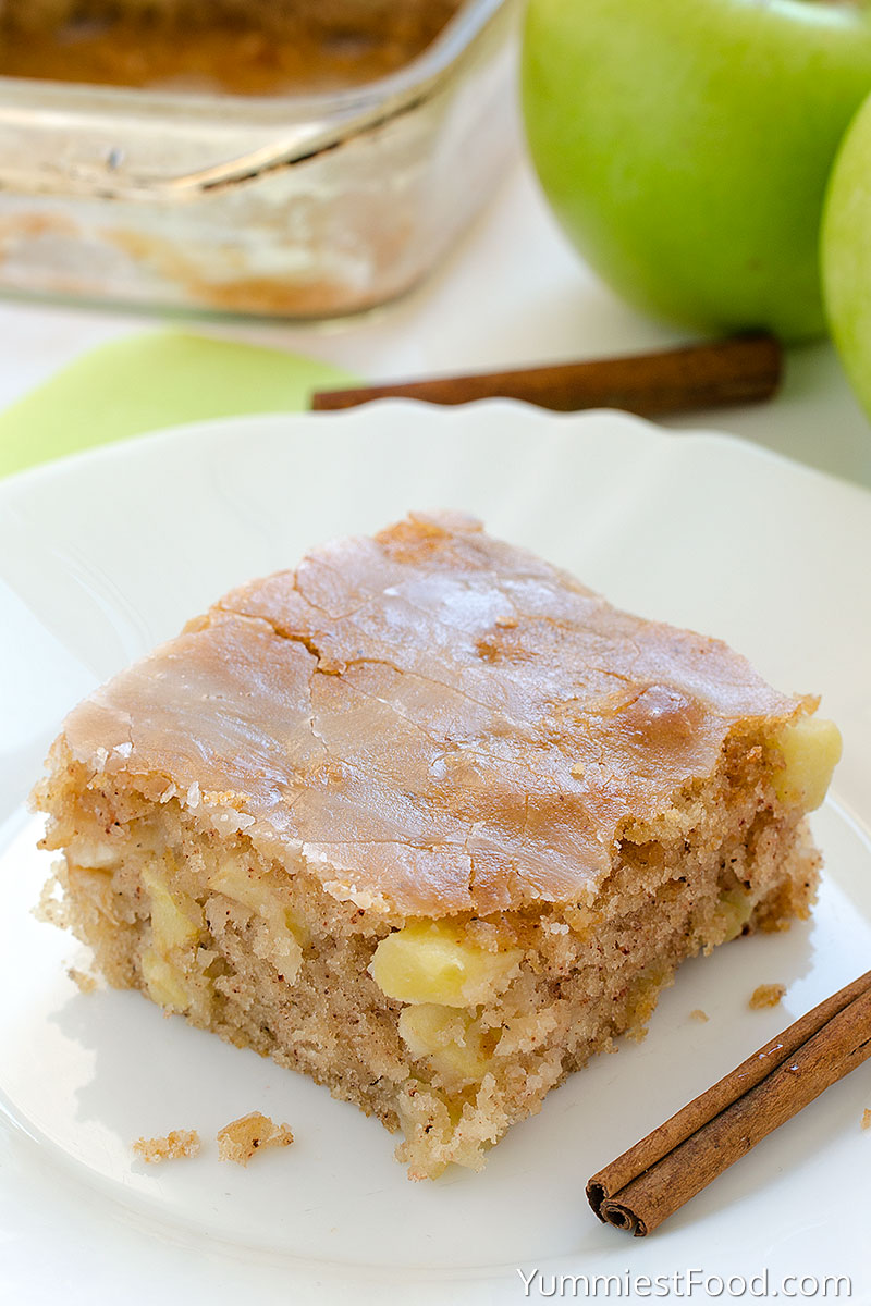 Apple Sheet Cake - served on the plate