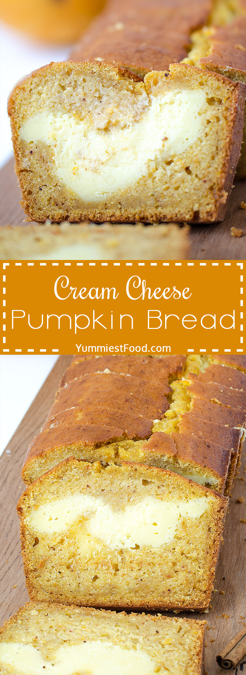 Cream Cheese Pumpkin Bread - ideal combination of cheese, cinnamon and only few ingredients