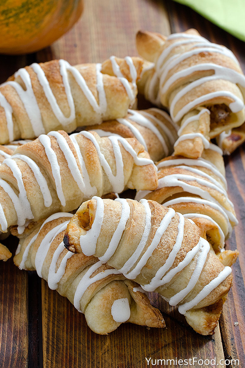 Pumpkin Pie Crescents With Cream Cheese Icing at the table