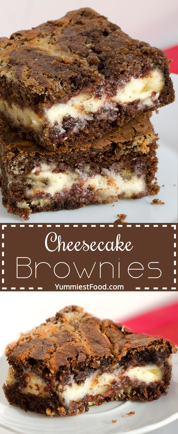 Cheesecake Brownies - amazing chocolate dessert. Perfect combination of cheese and chocolate.