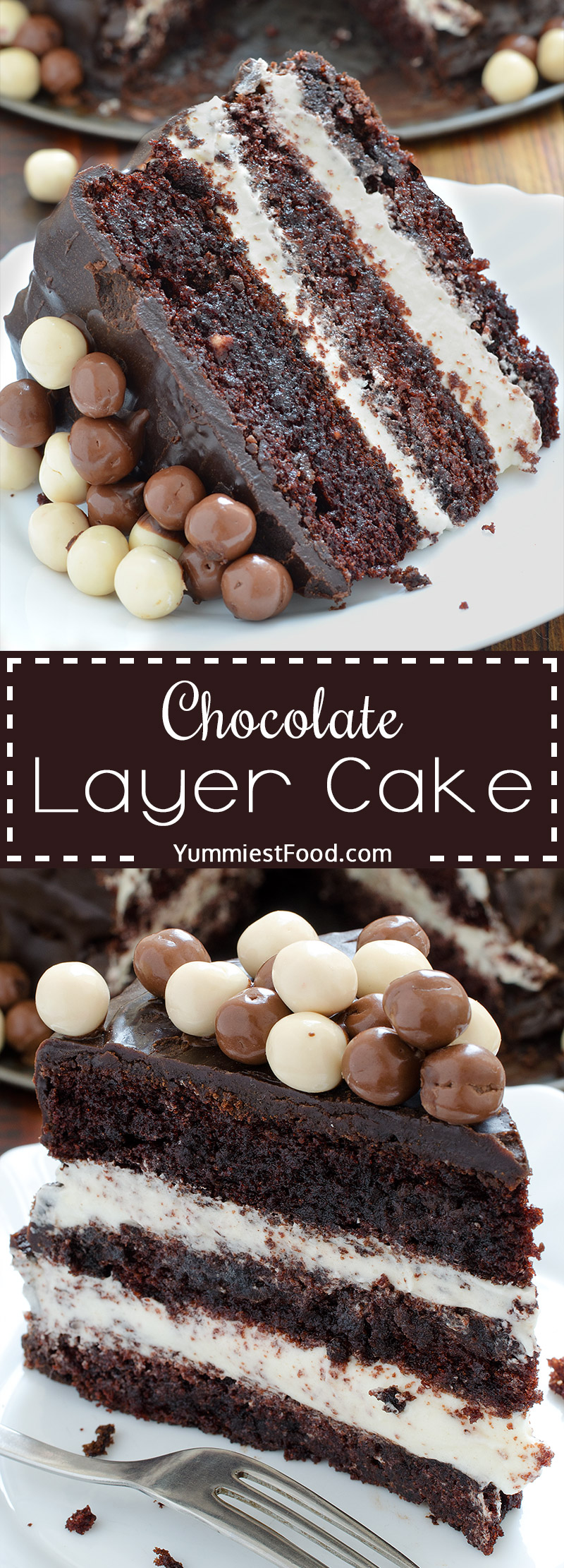  Chocolate Layer Cake with Cream Cheese Filling - perfect combination of chocolate and cheese
