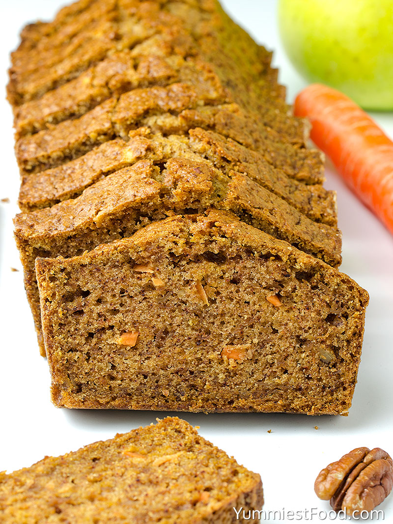 Carrot Apple Bread - at the table