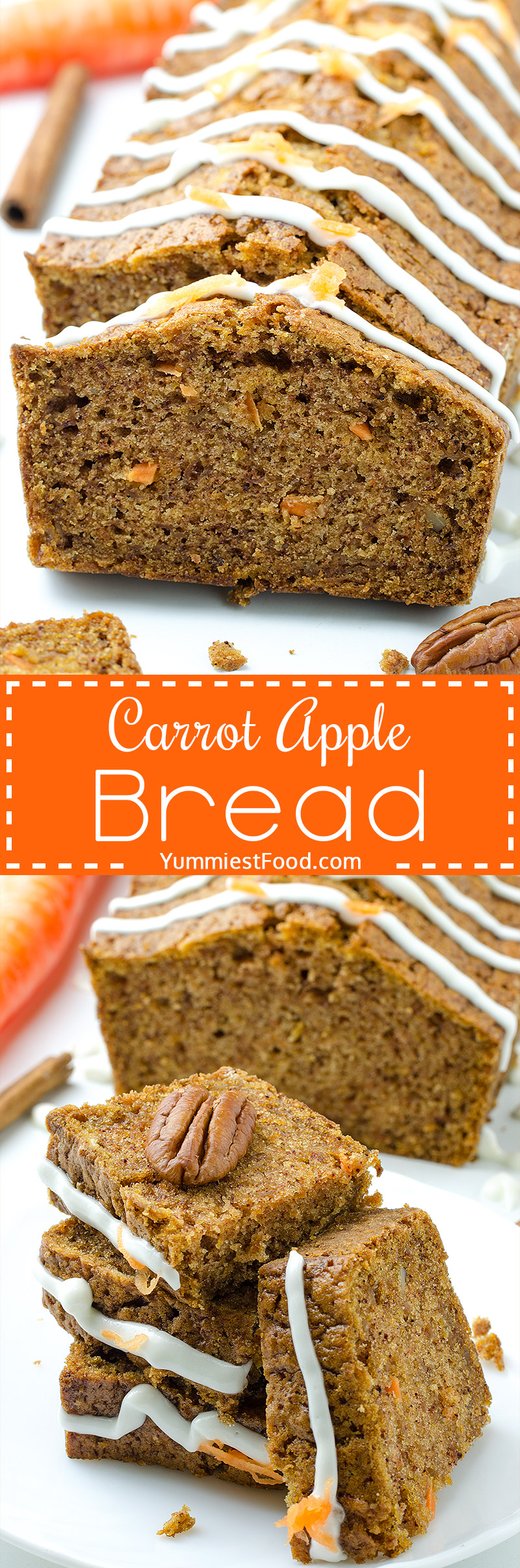 Carrot Apple Bread - yummy and very quick bread. Carrot Apple Bread is ideal choice for healthy breakfast. Super Carrot and Apple combination.