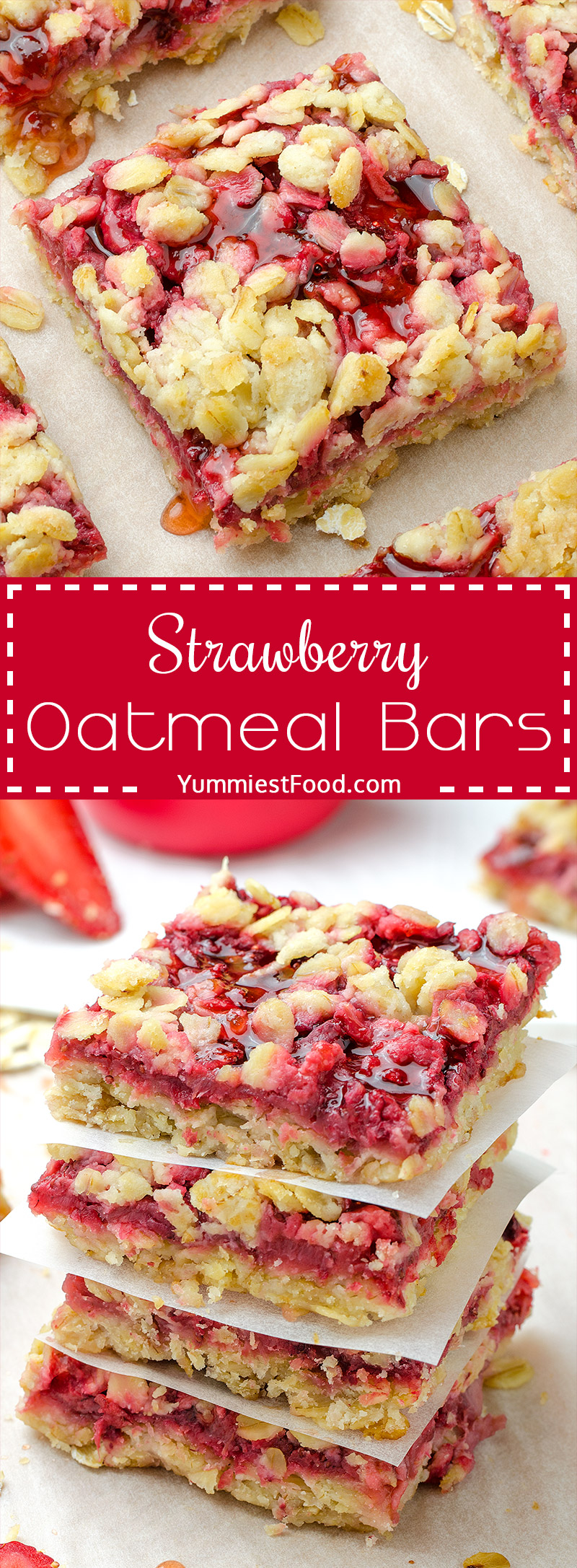The best way to start your day - Healthy Breakfast Strawberry Oatmeal Bars