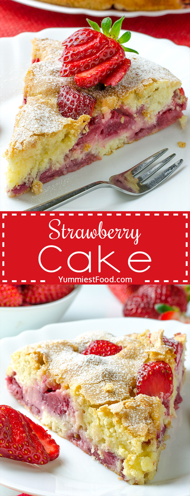 Strawberry Cake - Rich flavor, moist, super tasty and easy to make