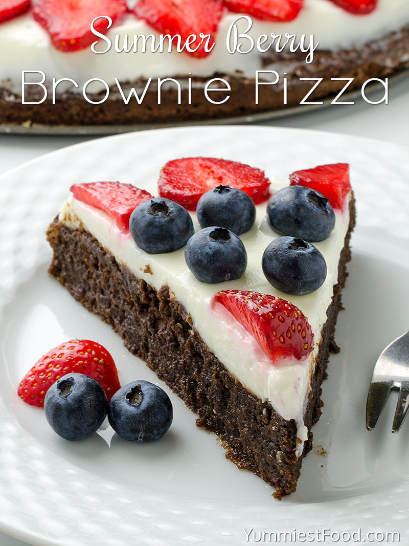 Summer Berry Brownie Pizza