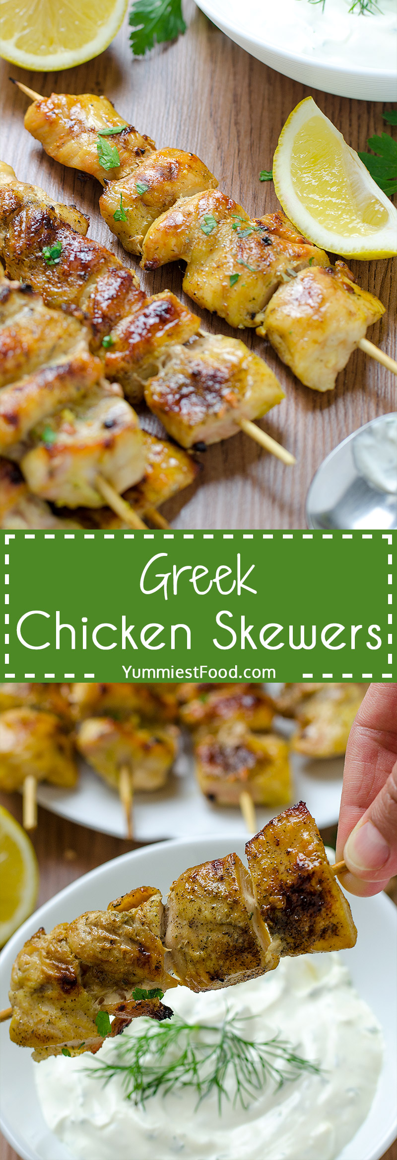 Quick and Easy Greek Chicken Skewers with Homemade Tzatziki Sauce