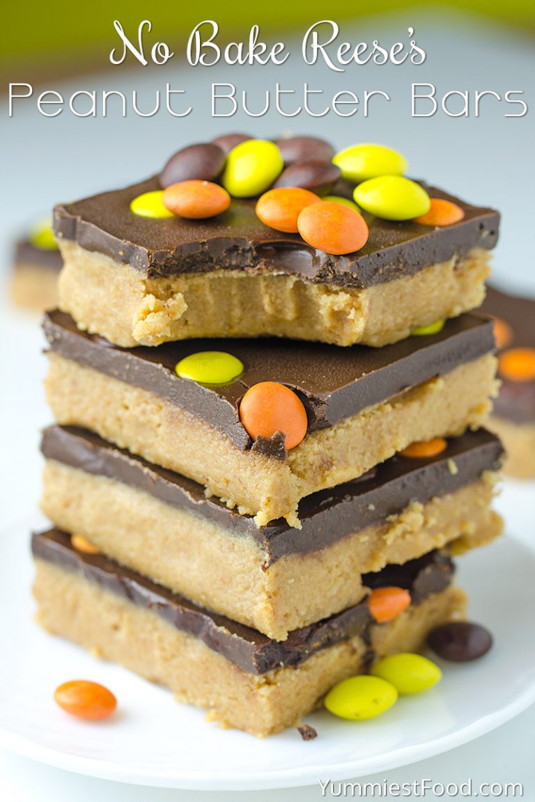 Easy No Bake Reese’s Peanut Butter Bars Recipe from Yummiest Food