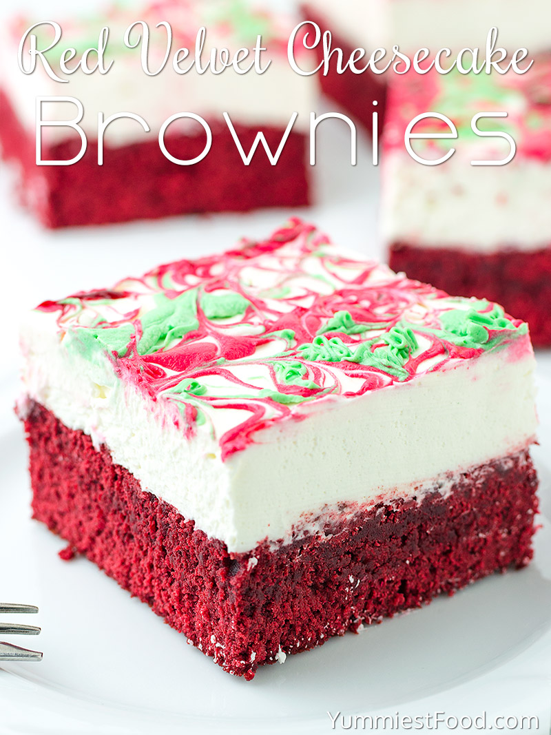 Christmas Red Velvet Cheesecake Brownies Recipe From Yummiest Food Cookbook
