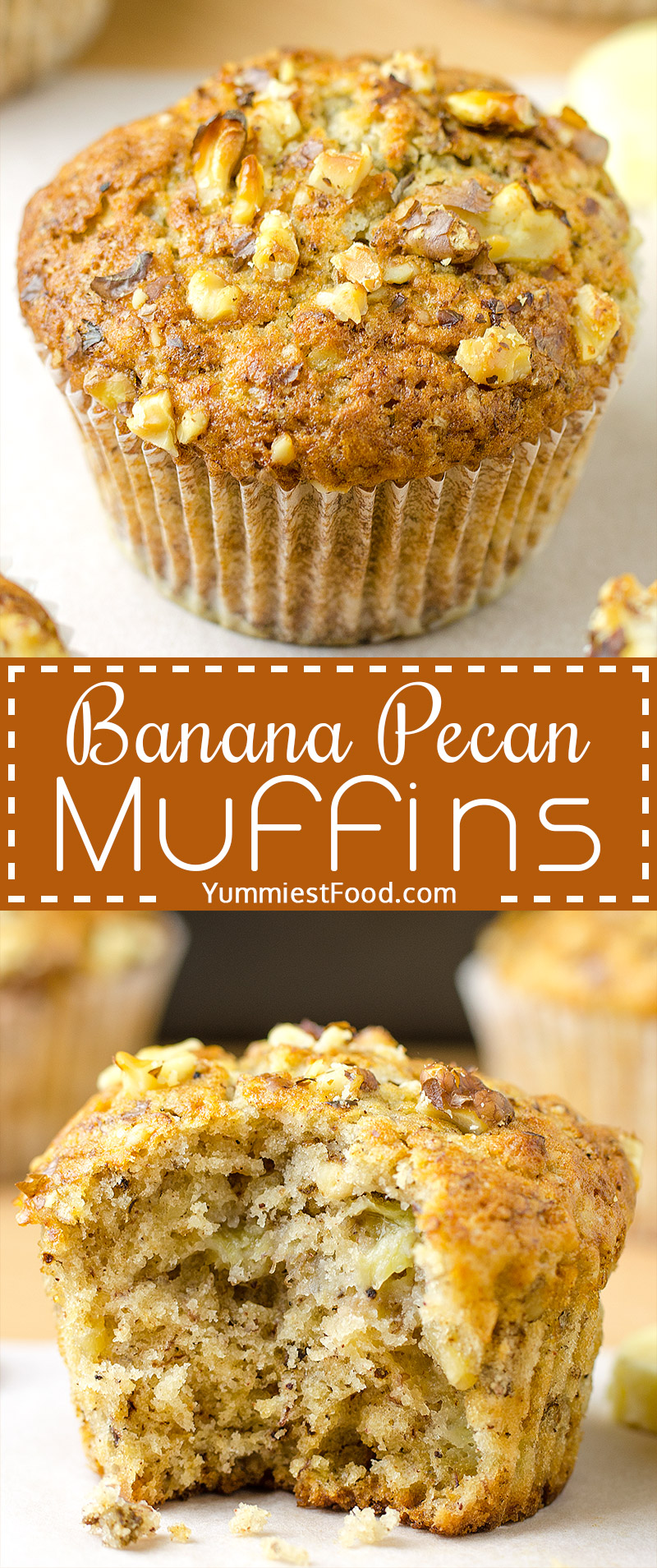 BANANA PECAN MUFFINS - Great for breakfast, snack or a dessert