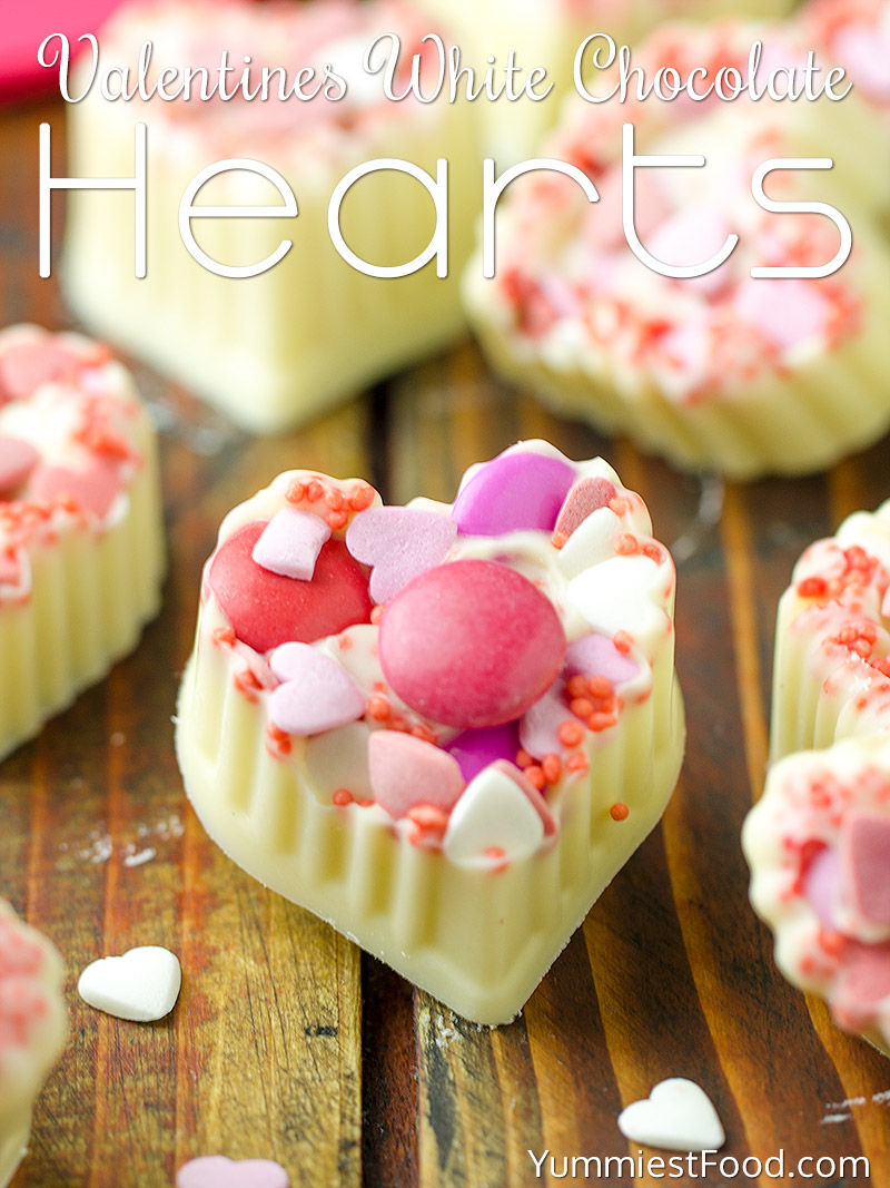 Valentines White Chocolate Hearts