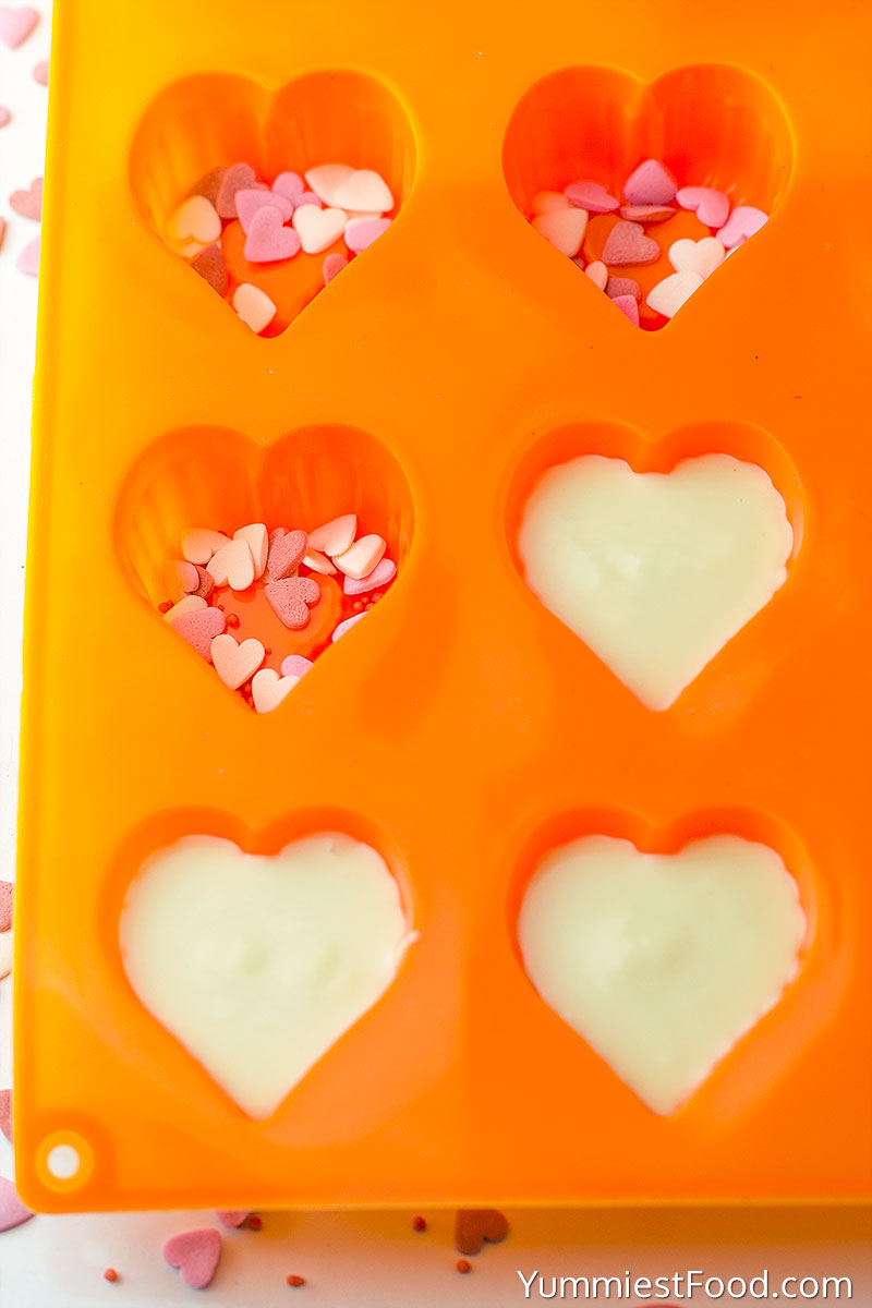 Valentines White Chocolate Hearts - Making - Step 1