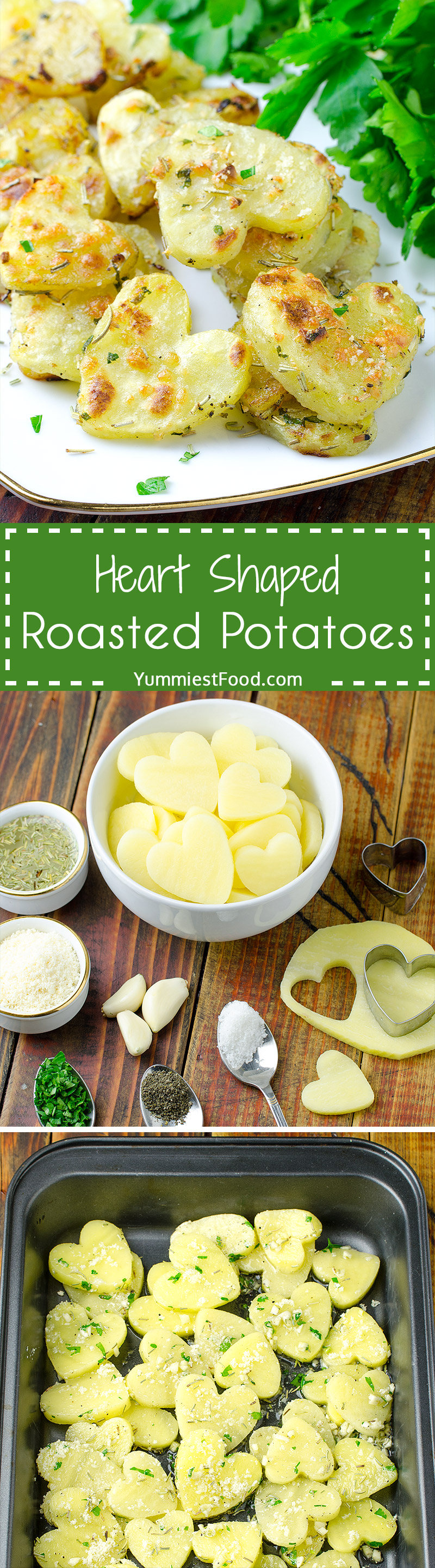 Heart Shaped Roasted Potatoes - A super quick and easy side dish