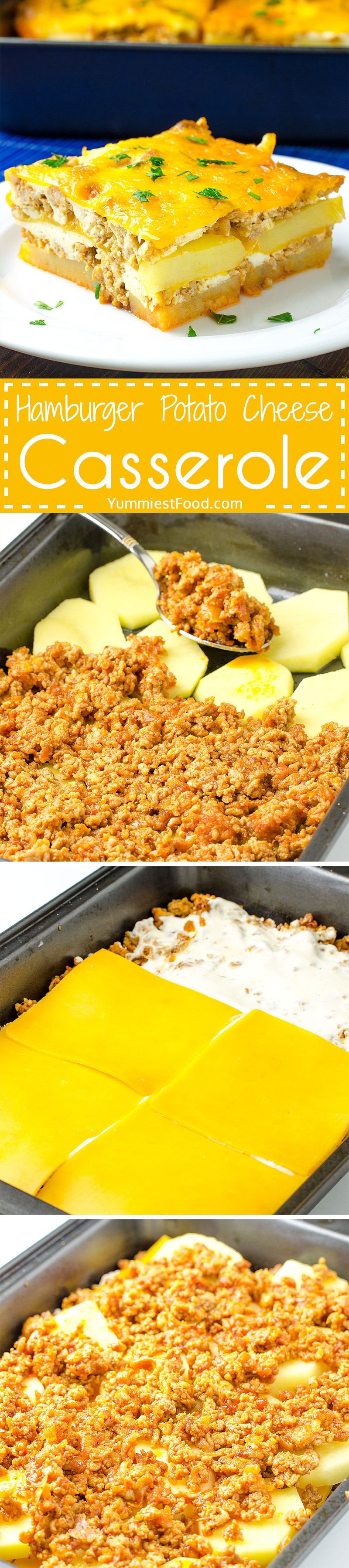 HAMBURGER POTATO CHEESE CASSEROLE - This easy dish is full of flavor and makes a fun dinner the whole family will love