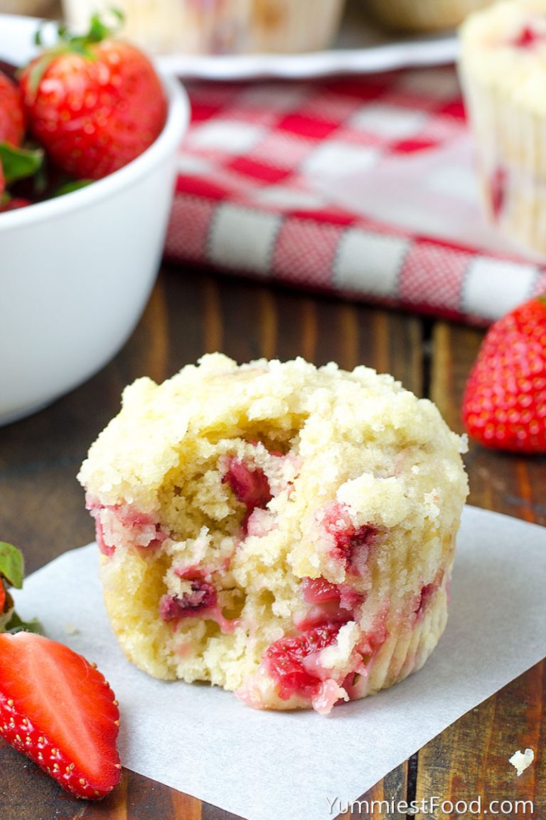 Strawberry Coffee Cake Muffins - Recipe from Yummiest Food Cookbook