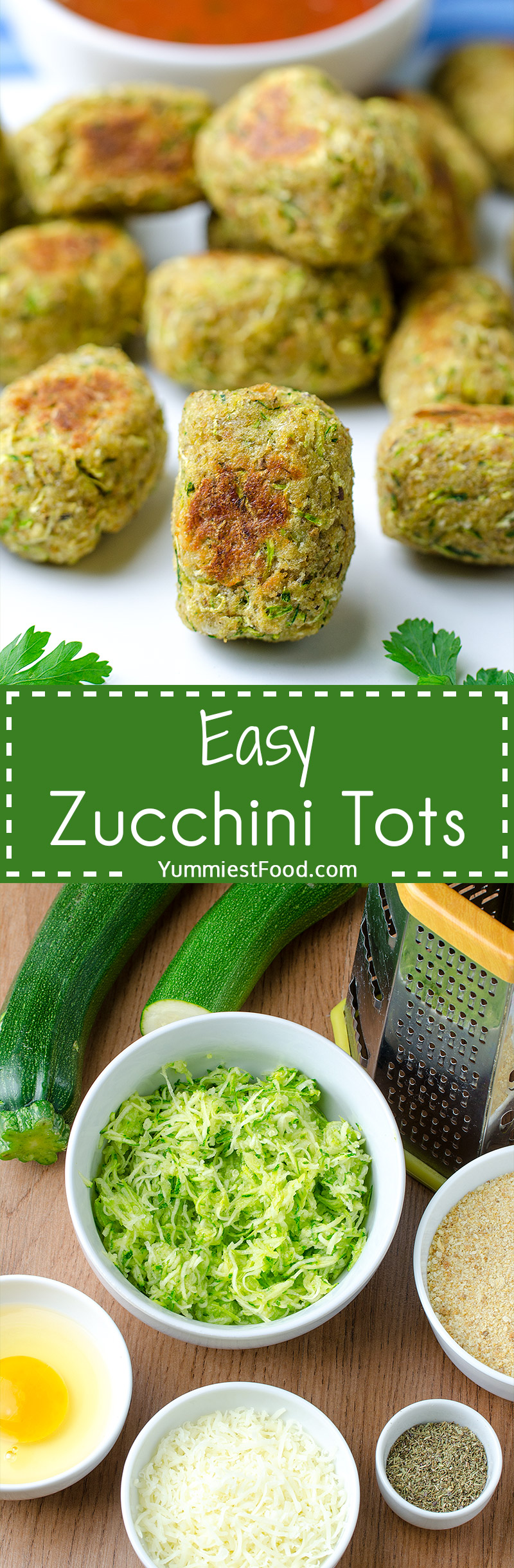 EASY ZUCCHINI TOTS - Just 5 ingredients and only 5 minutes of prepare