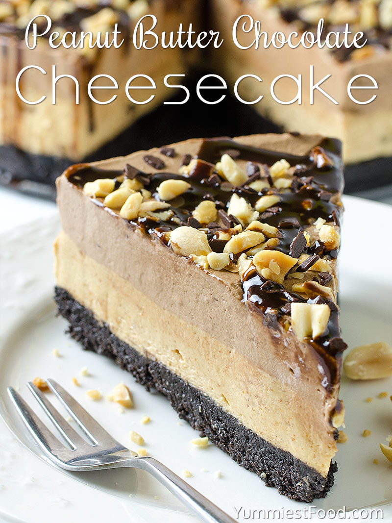 Peanut Butter Chocolate Cheesecake - No Bake Recipe