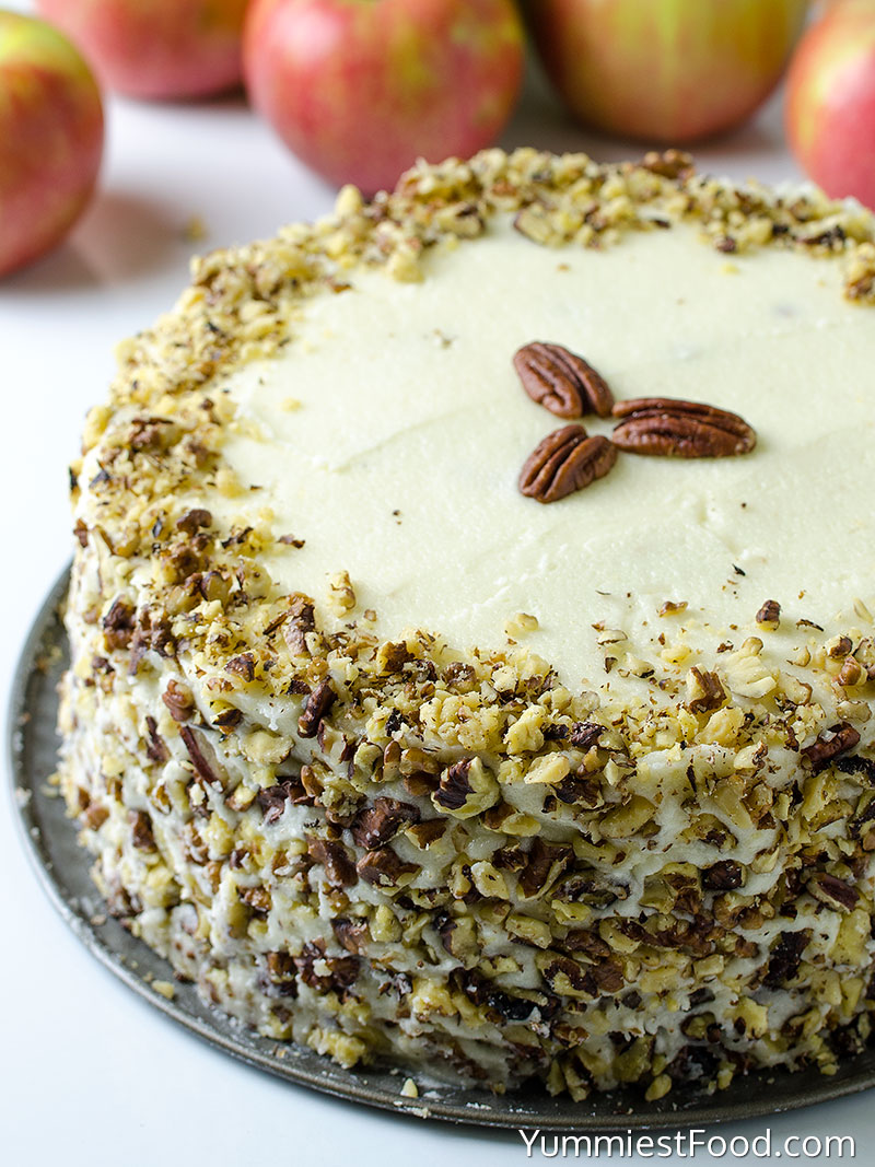 Apple, Pecan Cake With Buttercream Frosting - a Whole Cake