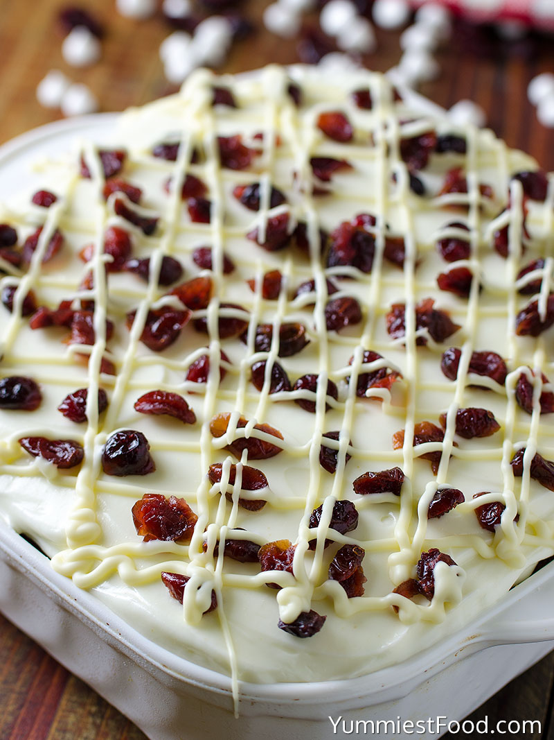 Christmas Cranberry Coffee Cake in the baking pan