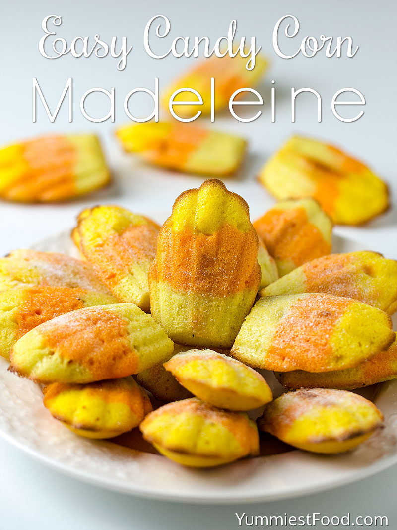 Easy Candy Corn Madeleine Recipe - served on the plate