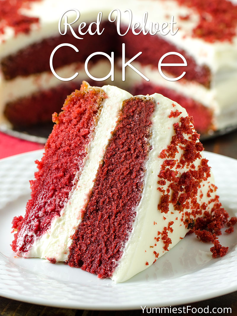 Red Velvet Cake Recipe - Cake served on the plate