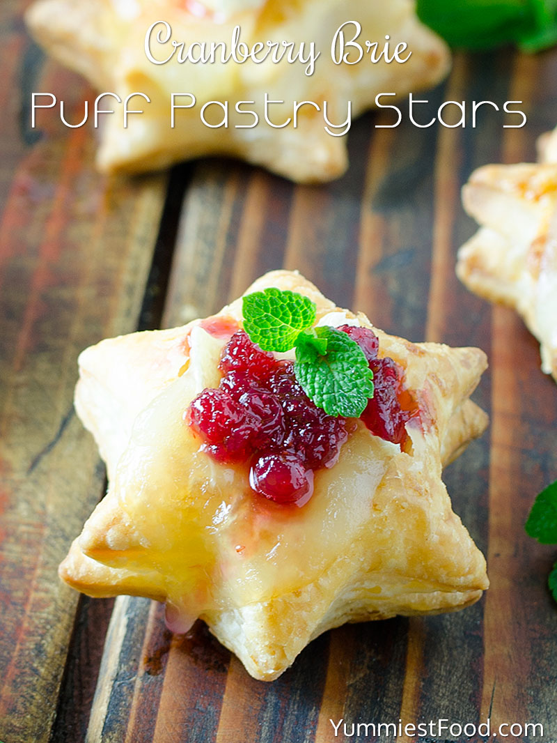 Christmas Cranberry Brie Puff Pastry Stars Recipe