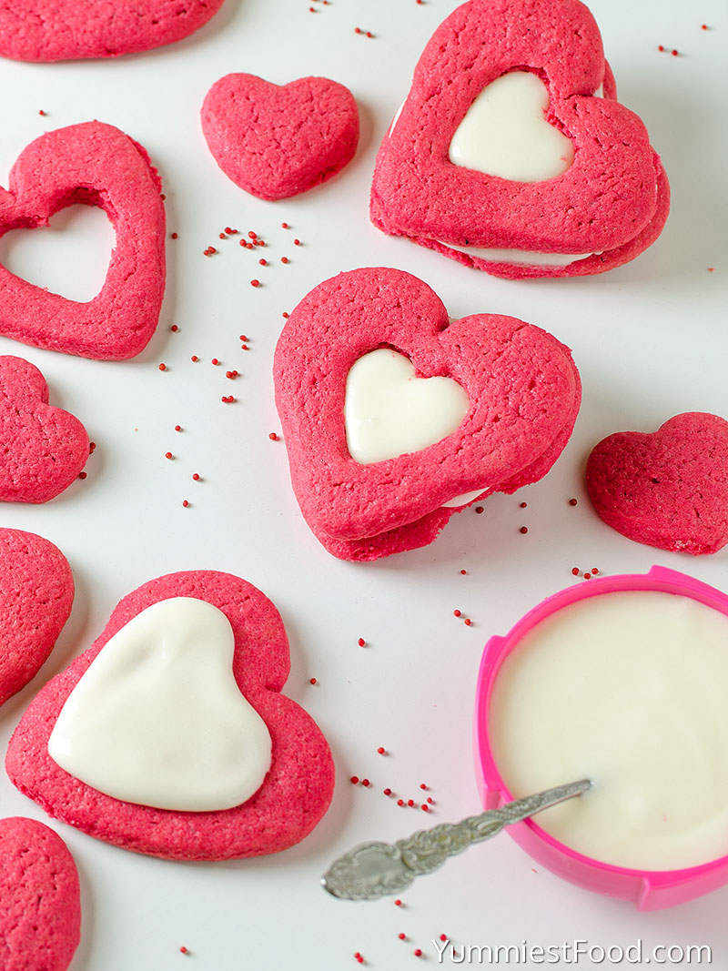 Valentines Red Velvet Sandwich Sugar Cookies