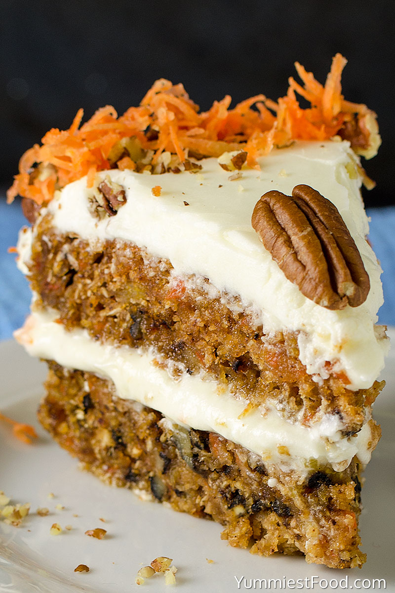 Homemade Carrot Cake - served on the plate
