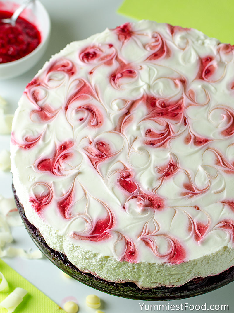 No Bake White Chocolate Raspberry Cheesecake - a Whole Cake