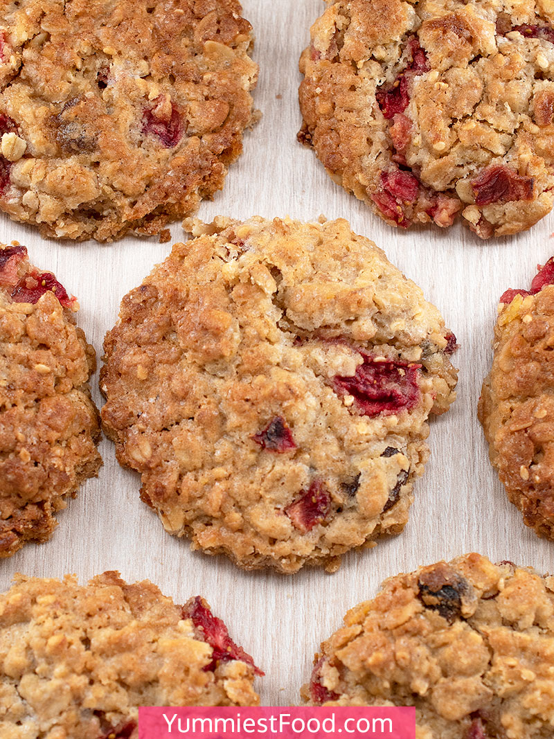 Strawberry Oatmeal Cookies at the table