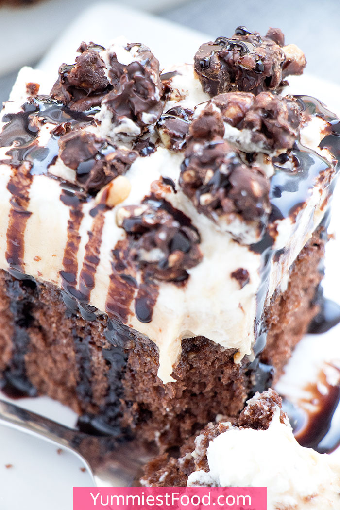 Reese’s Peanut Butter Poke Cake - Close Up Image