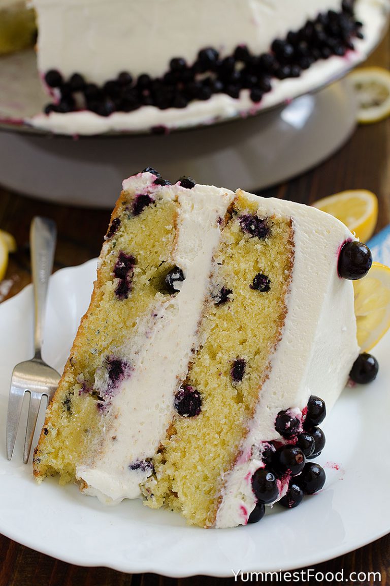 Lemon Blueberry Cake with Cream Cheese Frosting Recipe