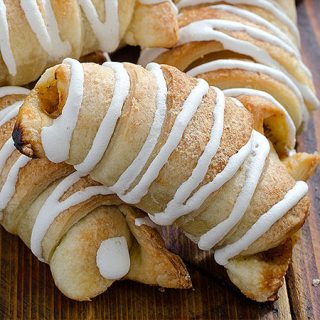 Pumpkin Pie Crescents With Cream Cheese Icing - Featured Image