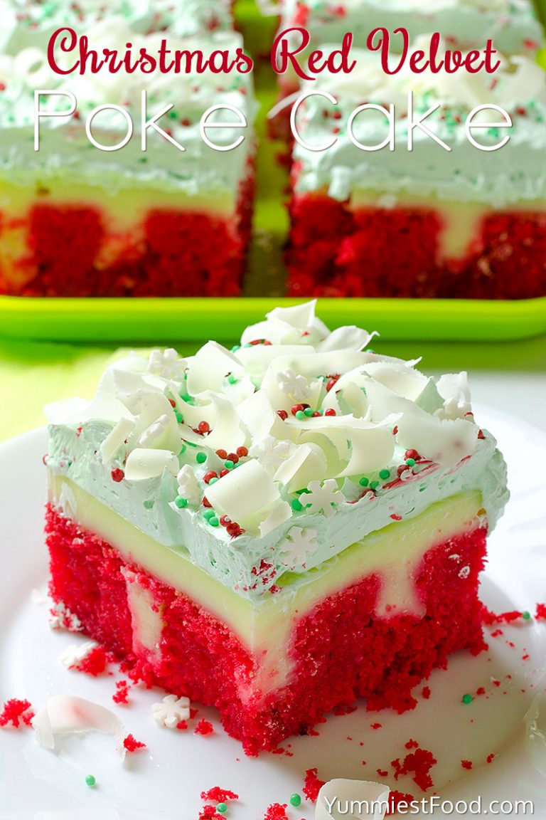 Christmas Red Velvet Poke Cake - Recipe from Yummiest Food Cookbook