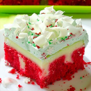 Christmas Red Velvet Poke Cake - Featured Image