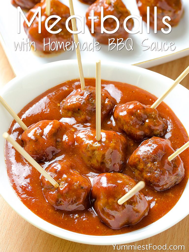 Meatballs with Homemade BBQ Sauce Recipe from Yummiest Food Cookbook