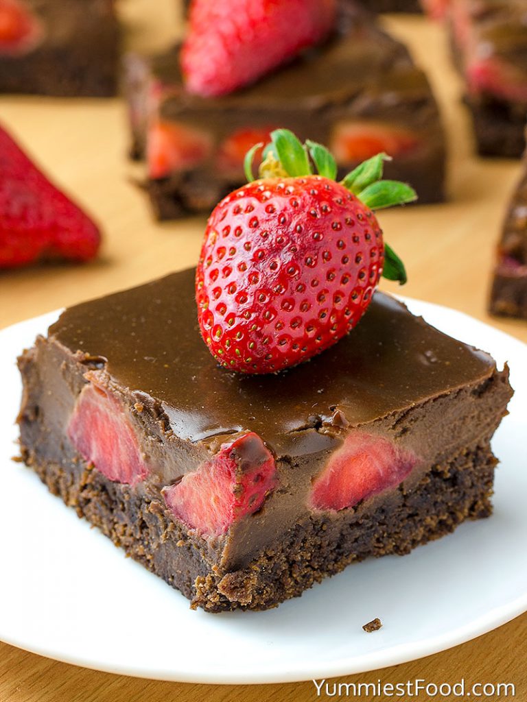 Chocolate Covered Strawberry Brownies