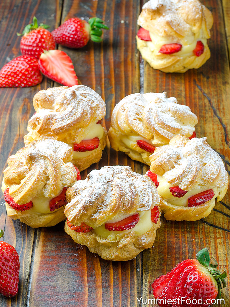 Strawberry Cream Puffs Recipe from Yummiest Food Cookbook