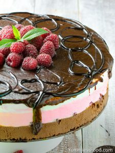 No Bake Chocolate Raspberry Cheesecake – Recipe from Yummiest Food Cookbook