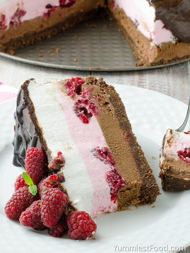 No Bake Chocolate Raspberry Cheesecake – Recipe from Yummiest Food Cookbook