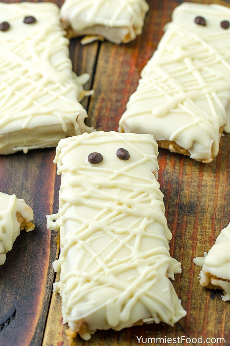 Peanut Butter Mummy No Bake Recipe from Yummiest Food Cookbook