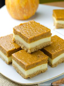 Pumpkin Cheesecake Bars – Recipe from Yummiest Food Cookbook